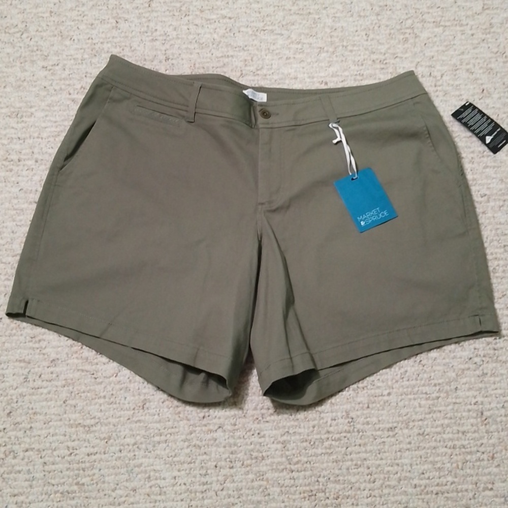 ! A5 Market & Spruce 22W green cotton shorts NWT